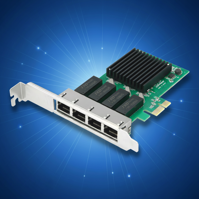 Reliable Link Efficient Cooling for Industrial Pc Internal Pcie Gigabit Quad Port Network Card 4-port Wired Ethernet Adapter