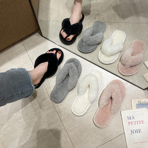 Fashion Faux Fur Warm Shoes <b>Women</b> Slip on Flats Female Fur <b>Flip</b> <b>Flops</b> Winter <b>Women</b> Home Slippers - Product Image 5