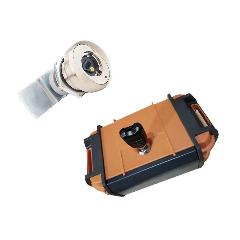 Intelligent truck container twist lock combination electronic cam lock for railway fence