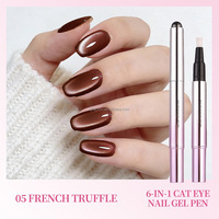 Ensemble de stylos à gel magnétique multicolores pour ongles effet œil de chat, gel UV à retirer par trempage, pour salon et usage domestique