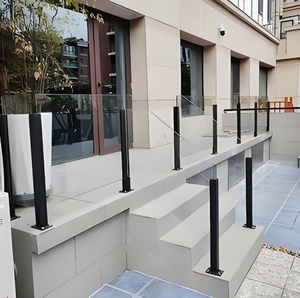 Contemporaneo in acciaio inox e vetro sistema di ringhiera in vetro temprato recinzione corrimano per balcone e scale - Product Image 6