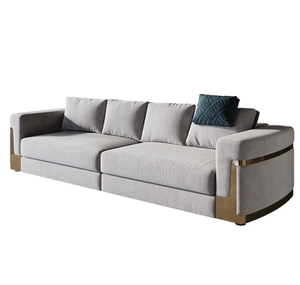 Divano a 3 Posti in Acciaio Inossidabile <span class=keywords><strong>Beige</strong></span> per Soggiorno, Arredamento per Casa, Hotel e Villa - Product Image 6