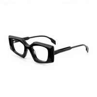Monture de lunettes unisexe en acétate, monture intégrale, forme carrée irrégulière, lunettes optiques en acétate pour un usage quotidien