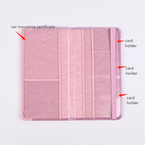 Vente en gros de permis de conduire en cuir PU de mode personnalisé Porte-cartes d'immatriculation et d'assurance - Product Image 3