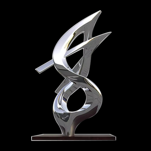 Estatua de acero inoxidable pulido escultura de acero inoxidable abstracta moderna al aire libre grande personalizada para la venta - Product Image 6