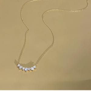 925 실버 목걸이 여성 패션 주얼리 캐주얼 미니멀리스트 925 스털링 실버 십자가 체인 다이아몬드 펜던트 목걸이 도매 - Product Image 4