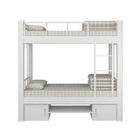 Lit superposé en acier de sécurité mobilier de dortoir lit d'étudiant adulte lit d'appartement bon marché