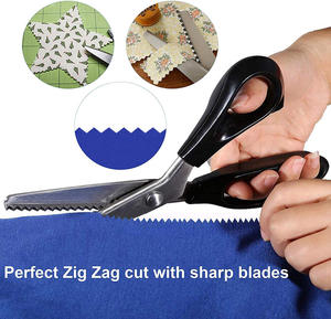 9インチ工業用/DIYステンレス鋼ピンキングシアージグザグカット鋸歯状ミシンはさみハンドレース円形アーク波はさみ - Product Image 6