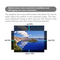 Projecteur vidéo DLP InASK KP850 1080P 8500-9000 Lumens Correction trapézoïdale et d'angle Professionnel