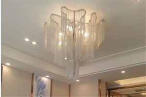 モダンデコレーションポリッシュニッケル装飾チェーンマクラメシャンデリアラグジュアリーシルバー省エネ80アイアンアルミニウムチェーン - Product Image 6