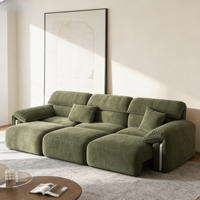 Canapé-lit trois places moderne de style designer avec fauteuil inclinable électrique à télécommande intelligente pour ensemble de salon