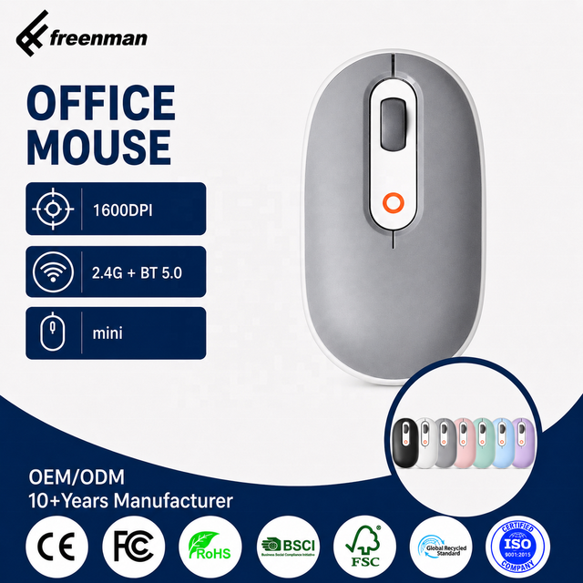 Ultra-thin Slim Silent Mouse 1600 DPI Plug and Play for Desktop Laptop Portable Customize Wireless 2.4G BT Mouse