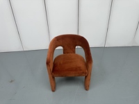 Fauteuil en tissu à dossier creux, fauteuil d'appoint moderne, fauteuil simple rembourré, fauteuil d'appoint pour salon