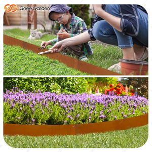 Bordure de jardin en acier corten de 10 pouces avec loquets, 6 pièces, bordure robuste, installation facile pour les jardins et les parterres de fleurs en extérieur - Product Image 4