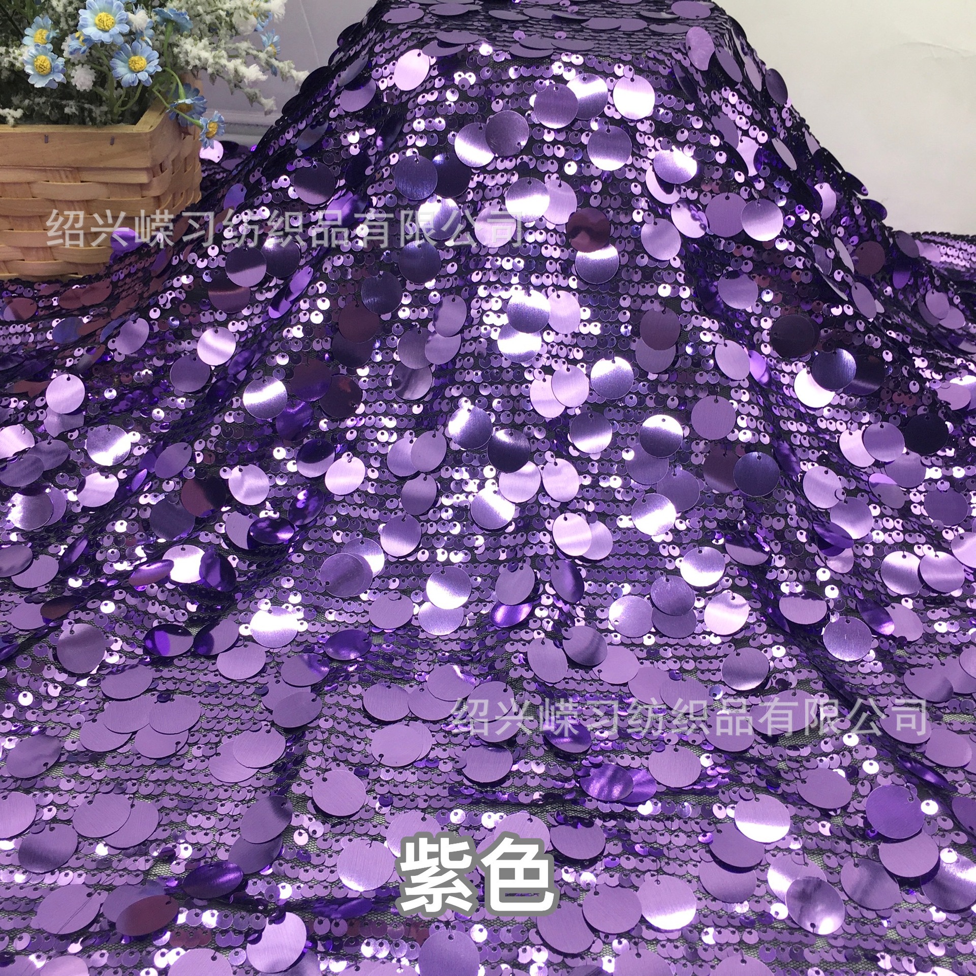 RX170 Wedding Stage Dress Fabric 5MM Overlapping Sequins Mesh Embroidery 18MM Large Silver Sequin Warp New 18MM Large Knitted