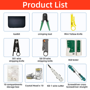Kit de Herramientas de Red con Pinza RJ45, Pelacables, Comprobador de Cables y Juego de Destornilladores para Instalación de Ethernet FTTH y Telecomunicaciones - Product Image 6
