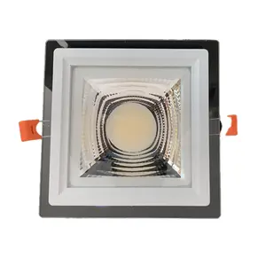 Penutup Panel Cahaya Panel COB Lumen Tinggi Baru Tertanam 18W 24W Aluminium Downlight Kaca Persegi Ultra-tipis LED Lampu Panel Tanpa Bingkai