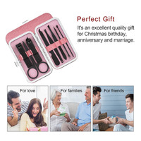 Vente chaude 8 pièces outils de soins de beauté kits de coupe-ongles ensembles professionnels de manucure et de pédicure de voyage en acier inoxydable