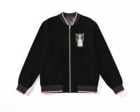 Blouson universitaire unisexe personnalisé en velours avec fermeture éclair et broderie de patchs, col montant, vêtement d'extérieur tendance pour les commandes en gros en UE et aux États-Unis