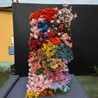 Mur de fleurs artificielles en soie, design moderne et coloré personnalisé pour la rentrée scolaire, Halloween, Nouvel An