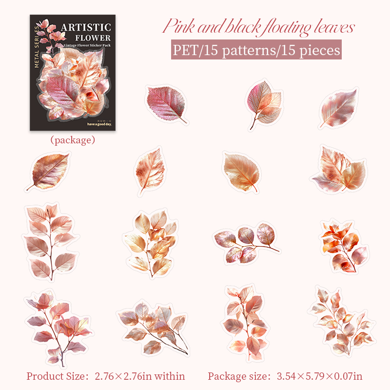 D Pink Floating Leaves