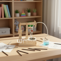 Kit de Modélisation DIY en Bois de Plateforme Pétrolière pour l'Exercice Scientifique des Étudiants (STEM) - Jouet d'Ingénierie Hydraulique 3D
