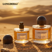 Fabricant de flacons de parfum en verre transparent rond de haute qualité sur mesure, 30 ml, 50 ml, 100 ml, flacon de parfum vide avec bouchon en bois
