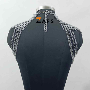 Collar de hombro pequeño con estilo tradicional, capas de Metal de aluminio, pieza de cuello elegante, traje de feria Medieval, regalo para ella - Product Image 4