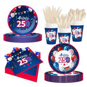 DAMAI 2026 Nuevo Diseño Personalizado, Platos de Papel para el 250.º Aniversario del Día de la Independencia de EE. UU., Juego de Vajilla Desechable para el 7 de Julio - Product Image 1