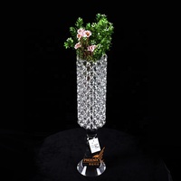 Grand vase à fleurs de luxe transparent en verre, 5 pièces, pour mariage, décoration de table, pièces centrales, vente en gros