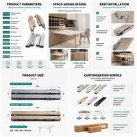 Glissière de tiroir escamotable en aluminium sur mesure pour extensions de table, idéale pour les projets de mobilier de marque