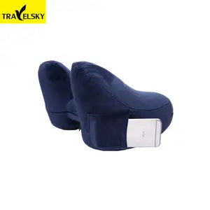 Travelsky Portable Support Air Tpu Travel Inflatable Neck Pillow With Hat For Airplane H Shaped Neck Pillow