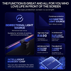 Lámpara de monitor de atenuación continua, ahorro de espacio, protección ocular para ordenador, Control táctil, barra de <span class=keywords><strong>luz</strong></span> de Monitor Led RGB para juegos de trabajo - Product Image 5