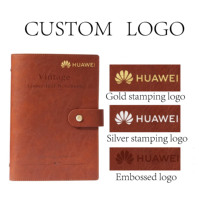 Carnet à anneaux vintage personnalisé en cuir PU marron souple, format A5, avec boucle pour stylo, idéal pour le bureau et la planification.