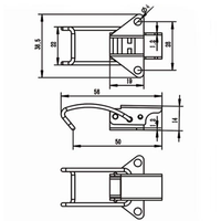 Loquet à bascule en acier inoxydable pour boîte à bagages, boîte à outils, quincaillerie marine, vente en gros