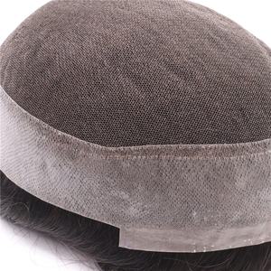 Peluca Masculina de Cabello Humano Indio, Base de Encaje Francés de 16 cm x 24 cm, Onda Natural, 130% de Densidad, Australia Erkek Peruk - Product Image 4