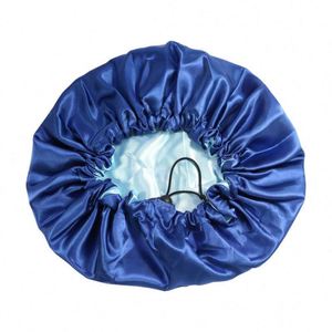 Gorros de Dormir para Mujer, Grandes, de Doble Capa, Ajustables, con Cordón, Gorros de Satén con Logotipo Personalizado, Regalos - Product Image 4