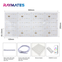 Lámina LED RGBW CCT de 24V, Cortable, Panel de Luz Flexible con Lente para Encimeras de Cuarzo, Piedra, Ónix, Retroiluminación, Regulable, Personalizable