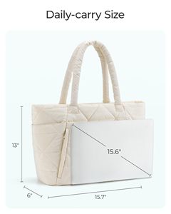 กระเป๋าโท้ทผ้าขนเป็ดบุนวมใต้วงแขนสำหรับผู้หญิงกระเป๋าใส่ของไปเรียนแบบเรียบง่ายสำหรับเดินทางและธุรกิจ - Product Image 4