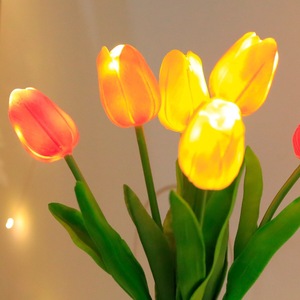 LED bunga Tulip mawar cabang prem lampu untuk meja vas Pot bunga Natal pesta liburan dekorasi ruangan pernikahan - Product Image 5