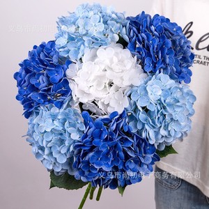 Fleurs d'hortensia artificielles en tissu de soie PU, haute simulation, branche unique, pour décoration de mariage et accessoires de maison - Product Image 1