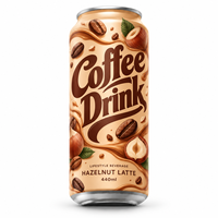 Latte aux noisettes en canette d'aluminium, boisson au café prête à boire, saveur riche de café torréfié, formule personnalisée disponible