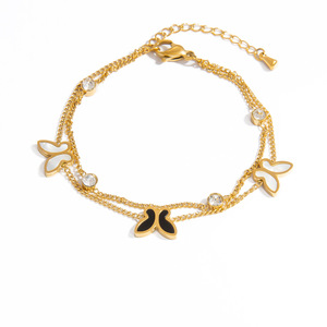 Pulseras de Moda con Dijes, Chapadas en Oro, con Colgante de Mariposa, Joyería para Mujer, Accesorio de Regalo, Origen Yiwu SL41336 - Product Image 5