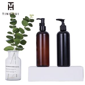 Conteneur de shampooing vide 100ml 150ml 250ml 300ml 500ml, bouteilles de shampooing en plastique PET transparentes ambrées avec pompe distributeur - Product Image 4