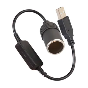 סיגריות רכב שקע מצית Usb 5v כדי 12v ממיר מתאם Wired בקר תקע מחבר מתאם אוטומטי חוט אבזרים