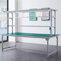 Banc de travail antistatique en aluminium robuste pour usine, réparation de moteurs, ordinateurs, laboratoire et ligne d'assemblage