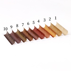 <span class=keywords><strong>Darkest</strong></span> Brown Collection Extensión de pestañas Individual Mink Color chocolate Pestañas postizas Brown Teal Mocha Extensión de pestañas - Product Image 1