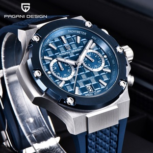 Relojes PAGANI DESIGN para hombre, reloj de cuarzo japonés VK64 con cronógrafo deportivo de oro rosa de lujo para hombre, reloj de pulsera con correa de caucho fluorado para hombre - Product Image 5