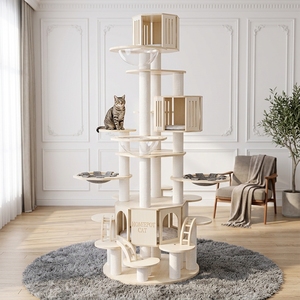 Arbre à chat moderne de luxe écologique, multi-niveaux, avec plateforme de <span class=keywords><strong>saut</strong></span> intégrée en forme de vaisseau spatial, gain de place - Product Image 5