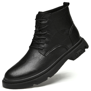<span class=keywords><strong>Botas</strong></span> para Hombre Zapatos con Alzas Tacones Invisibles 8CM 6CM Zapatos que Aumentan la Estatura Moda Masculina Botines de Cuero Mocasines para Hombre Más Altos - Product Image 2